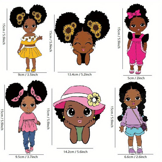 Vinyl Decals/Beautiful Black Sunflower Babies - 6 Pcs