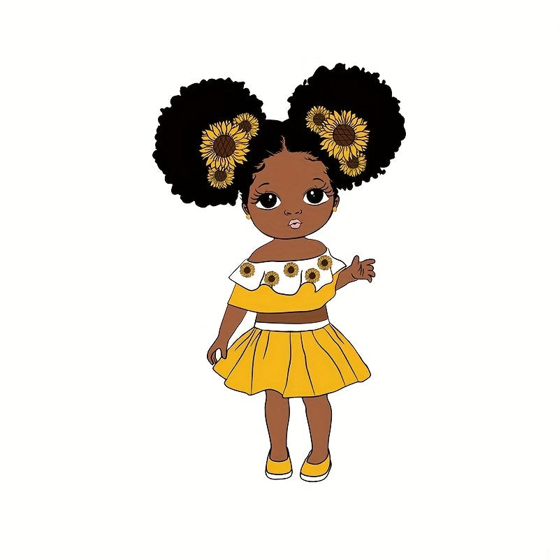 Vinyl Decals/Beautiful Black Sunflower Babies - 6 Pcs