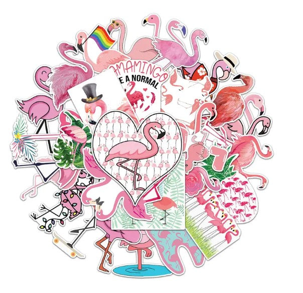 Flamingo Stickers - 50 Pcs
