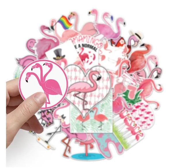 Flamingo Stickers - 50 Pcs