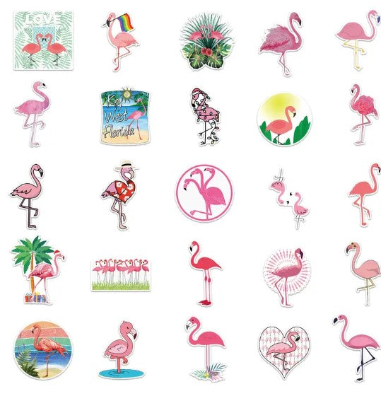 Flamingo Stickers - 50 Pcs