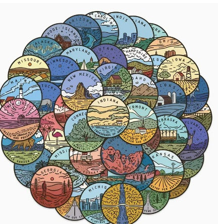 U.S. State Stickers - 50 Pcs