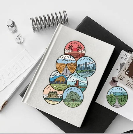 U.S. State Stickers - 50 Pcs