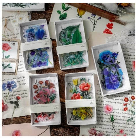 Flowers And Plants Stickers - 40 Pcs