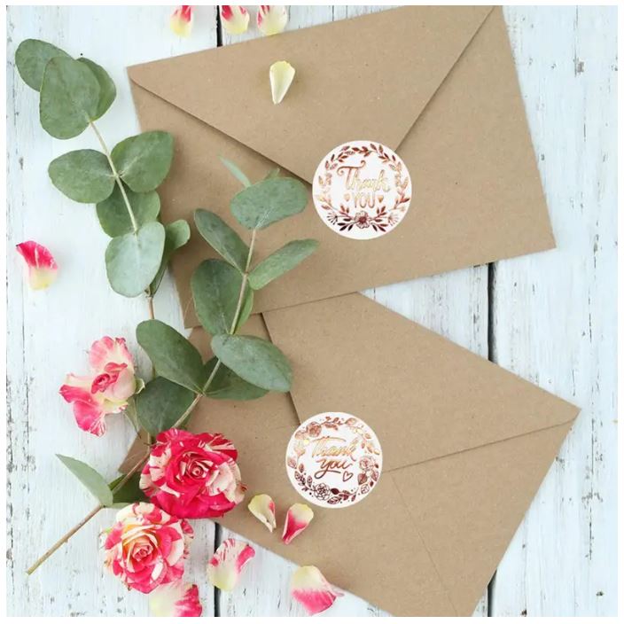 Floral Print Thank You Stickers - 500 Pcs