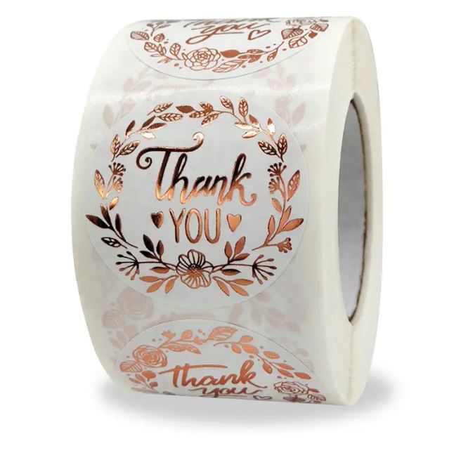 Floral Print Thank You Stickers - 500 Pcs