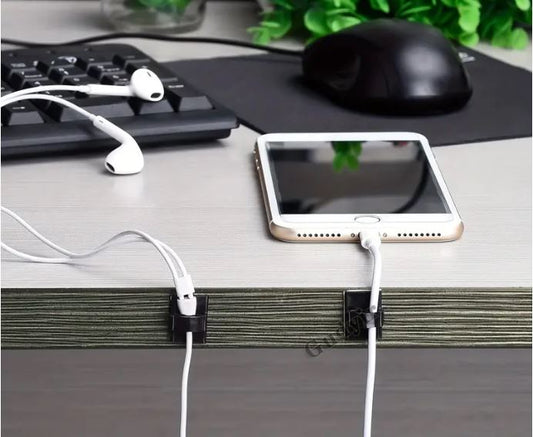 Adhesive Cable Clips - 10 Pcs