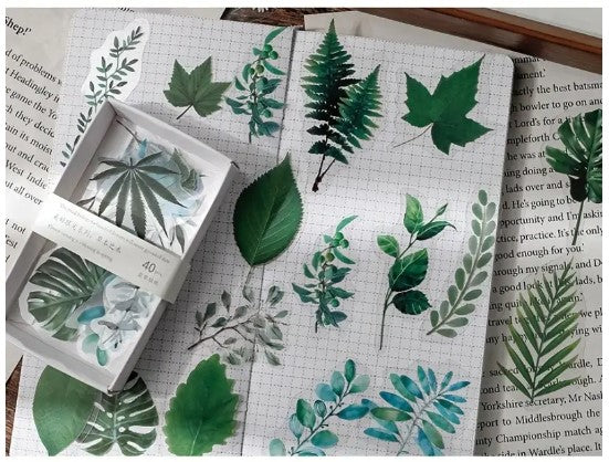 Flowers And Plants Stickers - 40 Pcs