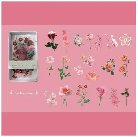 Flowers And Plants Stickers - 40 Pcs
