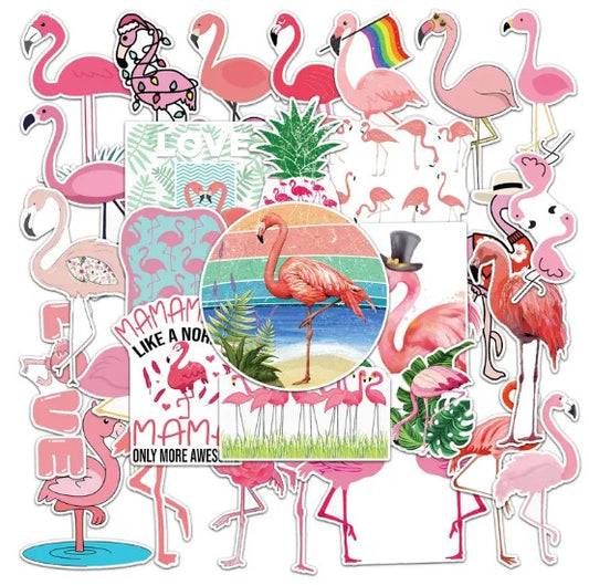 Flamingo Stickers - 50 Pcs