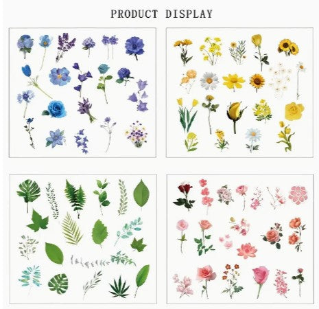 Flowers And Plants Stickers - 40 Pcs